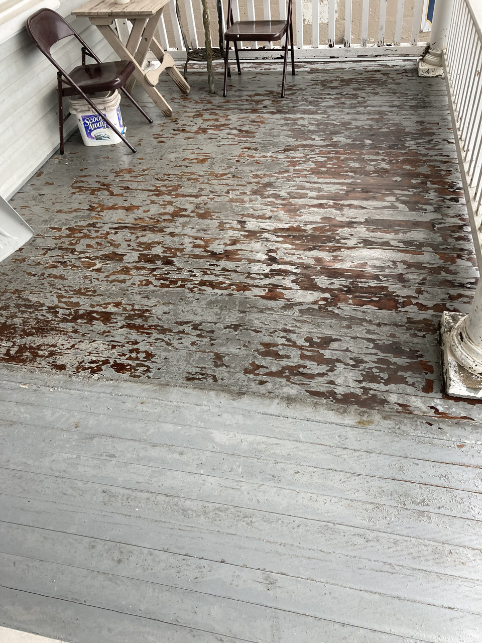 deck with old damaged paint